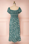 Lison Teal Blue-Green Off-Shoulder Midi Dress | Boutique 1861 back view