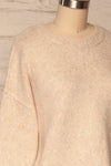 Listalin Beige Cropped Knit Sweater | La petite garçonne  side close up