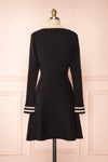 Livadeia Black Long Sleeve A-Line Dress | Boutique 1861 back view