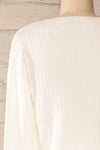 Lixa Ivory Orange Faux-Wrap Long Sleeve Top | La petite garçonne back close-up
