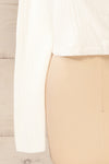 Lixa Ivory Orange Faux-Wrap Long Sleeve Top | La petite garçonne bottom