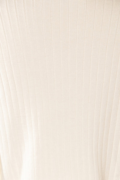Lixa Ivory Orange Faux-Wrap Long Sleeve Top | La petite garçonne fabric