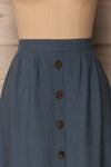 Lobao Ciel Denim Blue Button-Up A-Line Skirt | La Petite Garçonne 2