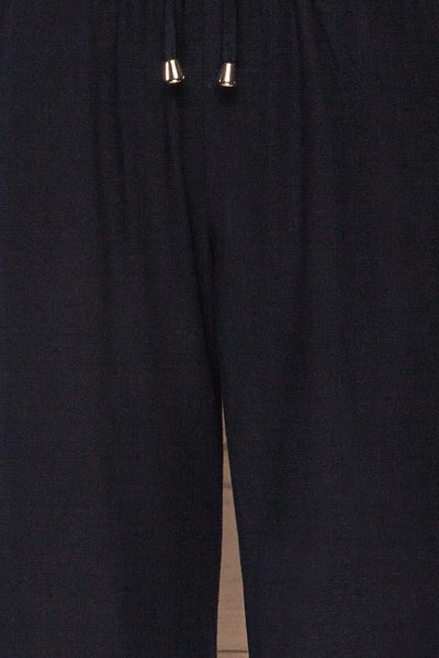 Lobez Navy Wide Leg Pants w/ Pockets | La petite garçonne fabric