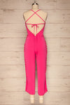 Lobzenica Bright Pink Cropped Jumpsuit back view | La petite garçonne