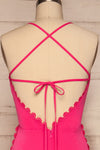 Lobzenica Bright Pink Cropped Jumpsuit back close up | La petite garçonne