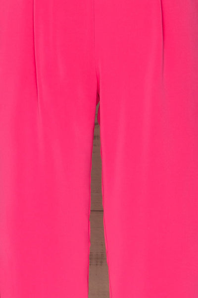 Lobzenica Bright Pink Cropped Jumpsuit fabric | La petite garçonne
