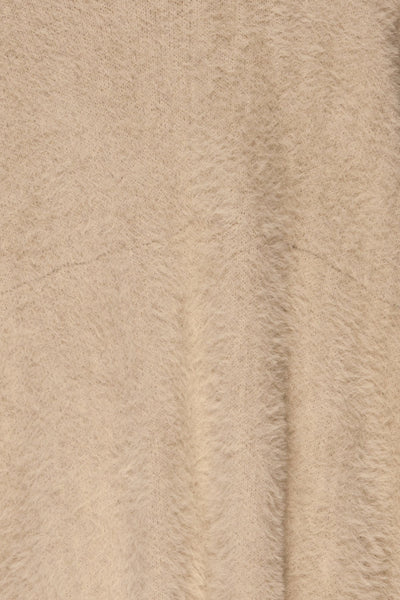 Lodzki Grey Long Fuzzy Cardigan | La petite garçonne  fabric