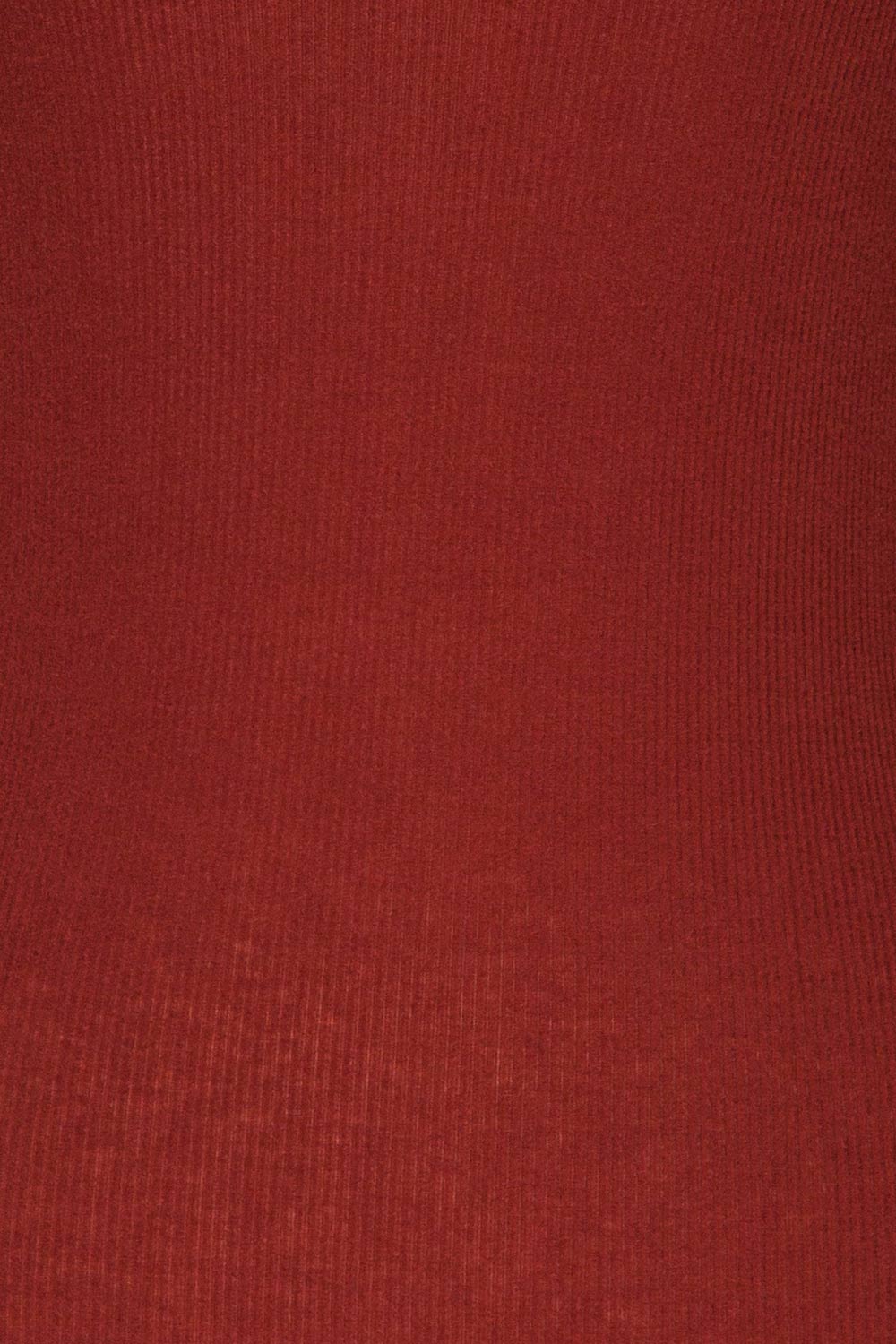 Loksa Brick Red Turtleneck | Haut Rouge fabric close up | La Petite Garçonne