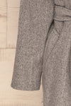 Lokvari Grey Long Felt Trench Coat | La Petite Garçonne sleeve close-up