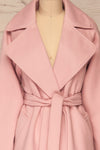 Lokvari Pink Long Felt Trench Coat | La Petite Garçonne front close-up