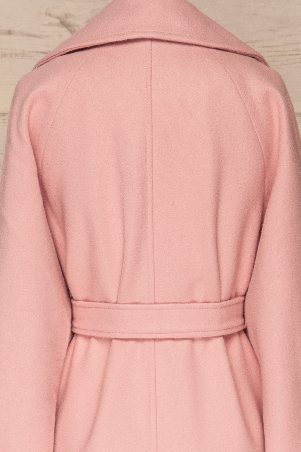 Lokvari Pink Long Felt Trench Coat | La Petite Garçonne back close-up