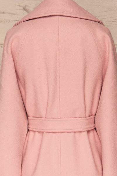 Lokvari Pink Long Felt Trench Coat | La Petite Garçonne back close-up