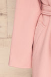 Lokvari Pink Long Felt Trench Coat | La Petite Garçonne sleeve close-up