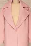 Lokvari Pink Long Felt Trench Coat | La Petite Garçonne front close-up open