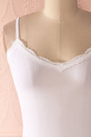 Lonia Blanc - White basic tank top with lace detail 2