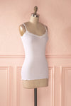 Lonia Blanc - White basic tank top with lace detail 3