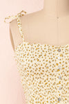 Lopaka Yellow Floral Ruched Bustier Crop Top | Boutique 1861 2
