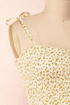 Lopaka Yellow Floral Ruched Bustier Crop Top | Boutique 1861 4