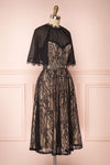 Lorenia Black & Beige Lace Midi Cocktail Dress | Boutique 1861 side view