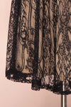 Lorenia Black & Beige Lace Midi Cocktail Dress | Boutique 1861 bottom close-up