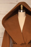 Lorialet Camel Felt Trench Coat w/ Hood hood close up | La Petite Garçonne