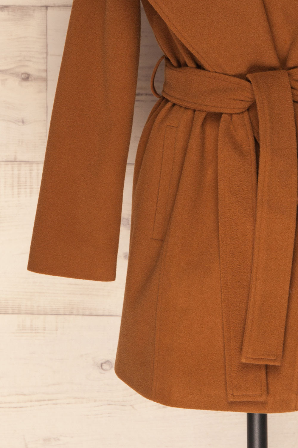 Lorialet Camel Felt Trench Coat w/ Hood sleeve detail | La Petite Garçonne