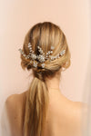 Lorna Silver Floral Crystals Hair Comb | Boudoir 1861 on model