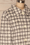 Louise Grey Short Houndstooth Jacket | La petite garçonne side close up