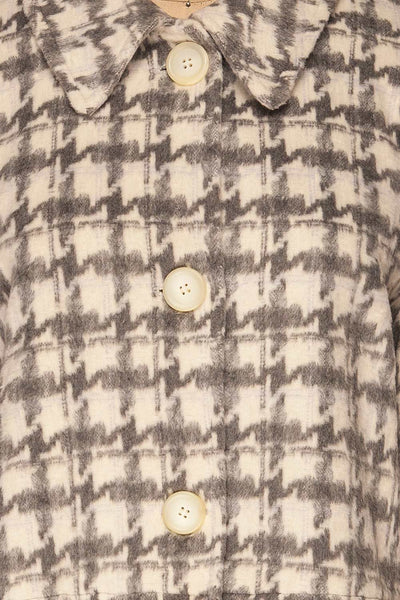 Louise Grey Short Houndstooth Jacket | La petite garçonne fabric