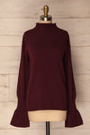 Louredo Burgundy Long Sleeved Soft Knit Sweater | La Petite Garçonne 1