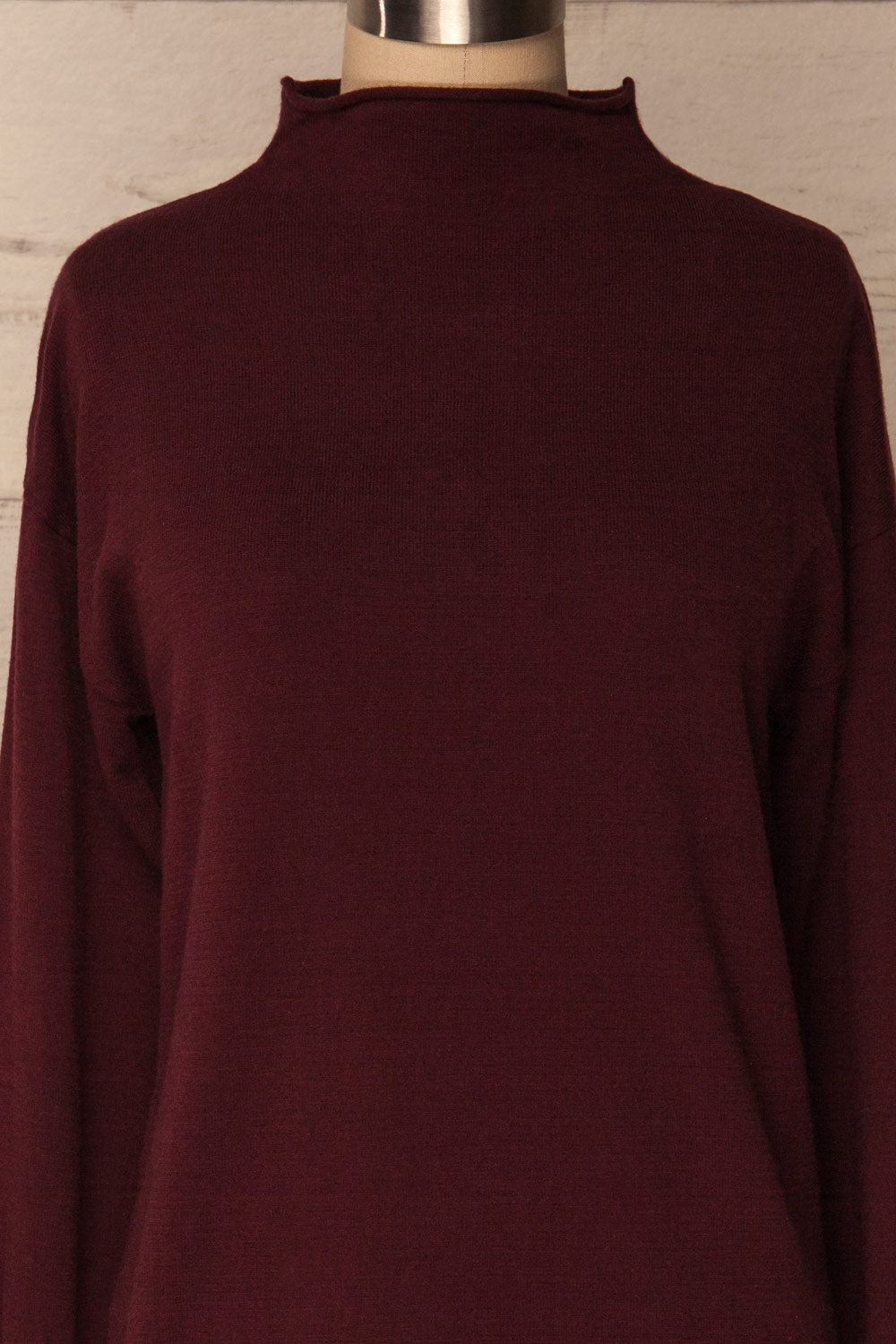 Louredo Burgundy Long Sleeved Soft Knit Sweater | La Petite Garçonne 2
