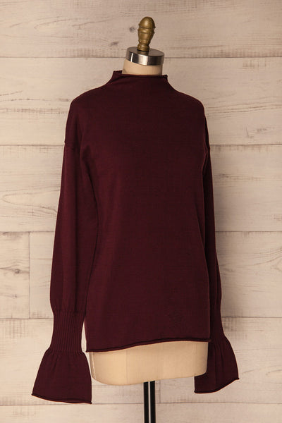 Louredo Burgundy Long Sleeved Soft Knit Sweater | La Petite Garçonne 3