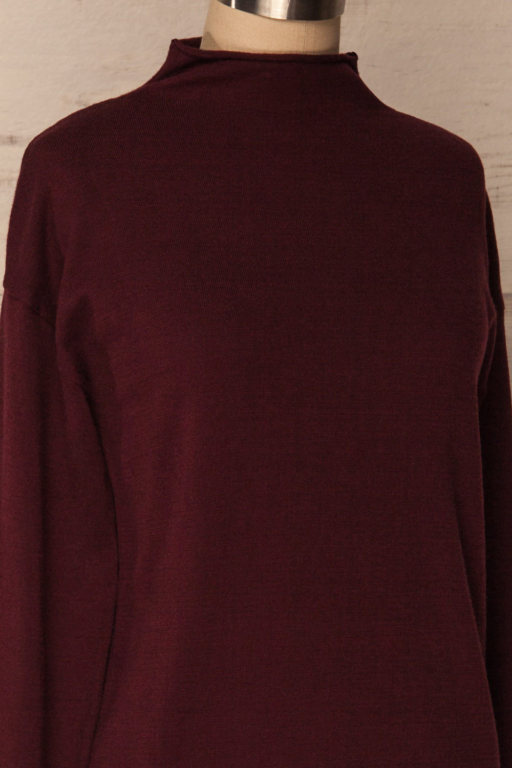 Louredo Burgundy Long Sleeved Soft Knit Sweater | La Petite Garçonne 4