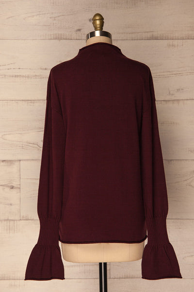 Louredo Burgundy Long Sleeved Soft Knit Sweater | La Petite Garçonne 5