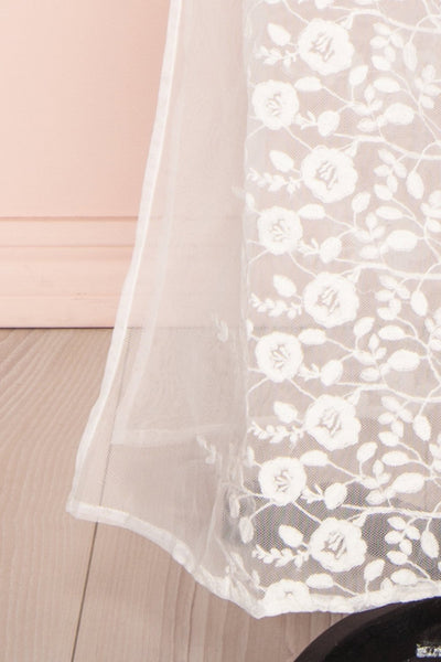 Lovis White Mesh & Lace Long Sleeved Maxi Kimono | Boudoir 1861 11