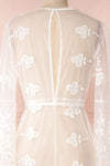 Lovis White Mesh & Lace Long Sleeved Maxi Kimono | Boudoir 1861 9