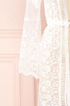 Lovis White Mesh & Lace Long Sleeved Maxi Kimono | Boudoir 1861 10