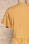 Lowenstein Yellow Button-Up Midi Dress | La petite garçonne back close-up