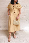 Lowenstein Yellow Button-Up Midi Dress | La petite garçonne model look