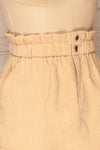 Loxley Beige Corduroy Mini Skirt | La Petite Garçonne side close-up