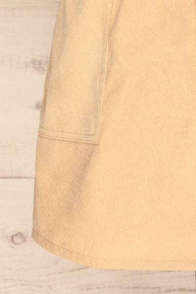 Loxley Beige Corduroy Mini Skirt | La Petite Garçonne bottom close-up
