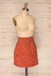 Loxley Clay Orange Corduroy Mini Skirt | La Petite Garçonne side view