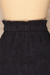 Loxley Navy Blue Corduroy Mini Skirt | La Petite Garçonne back close-up