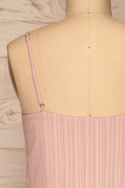 Lozola Lilac Layered Short Dress | La petite garçonne back close-up