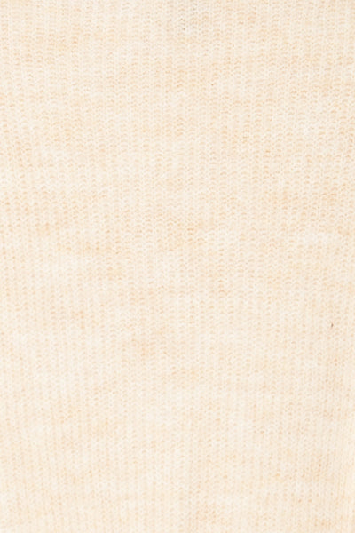 Lubaczow Beige Belted Knit Sweater | La petite garçonne  fabric