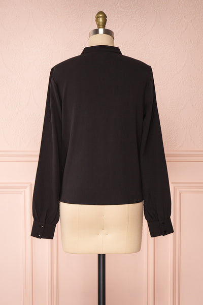 Lubien Black Long Sleeved Cropped Shirt | Boutique 1861 back view