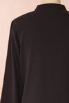 Lubien Black Long Sleeved Cropped Shirt | Boutique 1861 back close-up