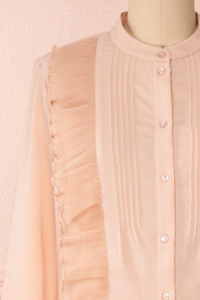 Lubien Dusty Rose Pink Long Sleeved Shirt | Boutique 1861 front close-up