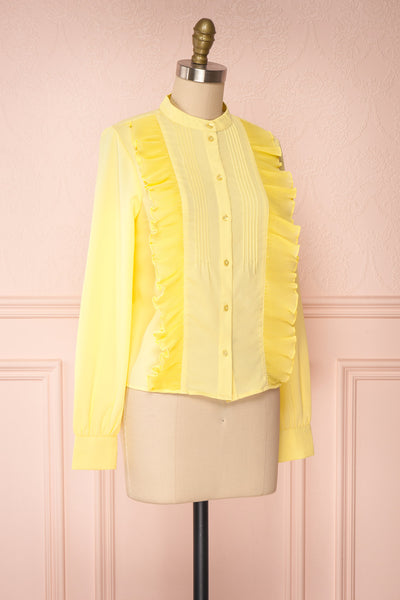 Lubien Yellow Long Sleeved Cropped Shirt | Boutique 1861 side view